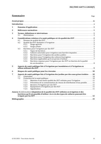 ISO/FDIS 16075-2:Version 13-okt-2020 - Lignes directrices pour l'utilisation des eaux usées traitées en irrigation