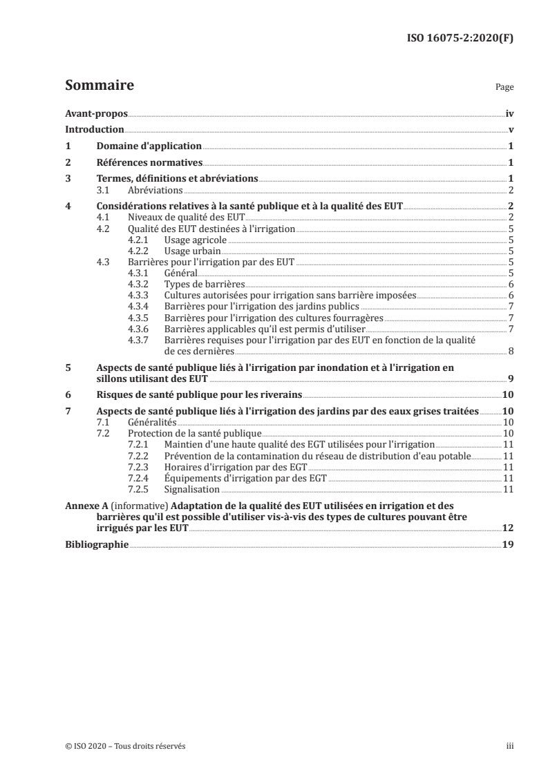 ISO 16075-2:2020 ISO 16075-2:2020 - Lignes directrices pour l'utilisation des eaux usées traitées en irrigation — Partie 2: Développement du projet
Released:11/30/2020