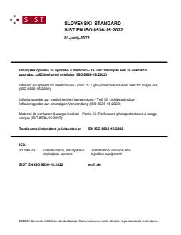 EN ISO 8536-15:2022 - Page 1 preview