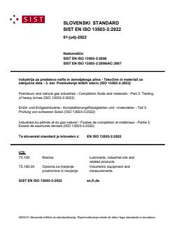 EN ISO 13503-3:2022 - BARVE - Page 1 preview