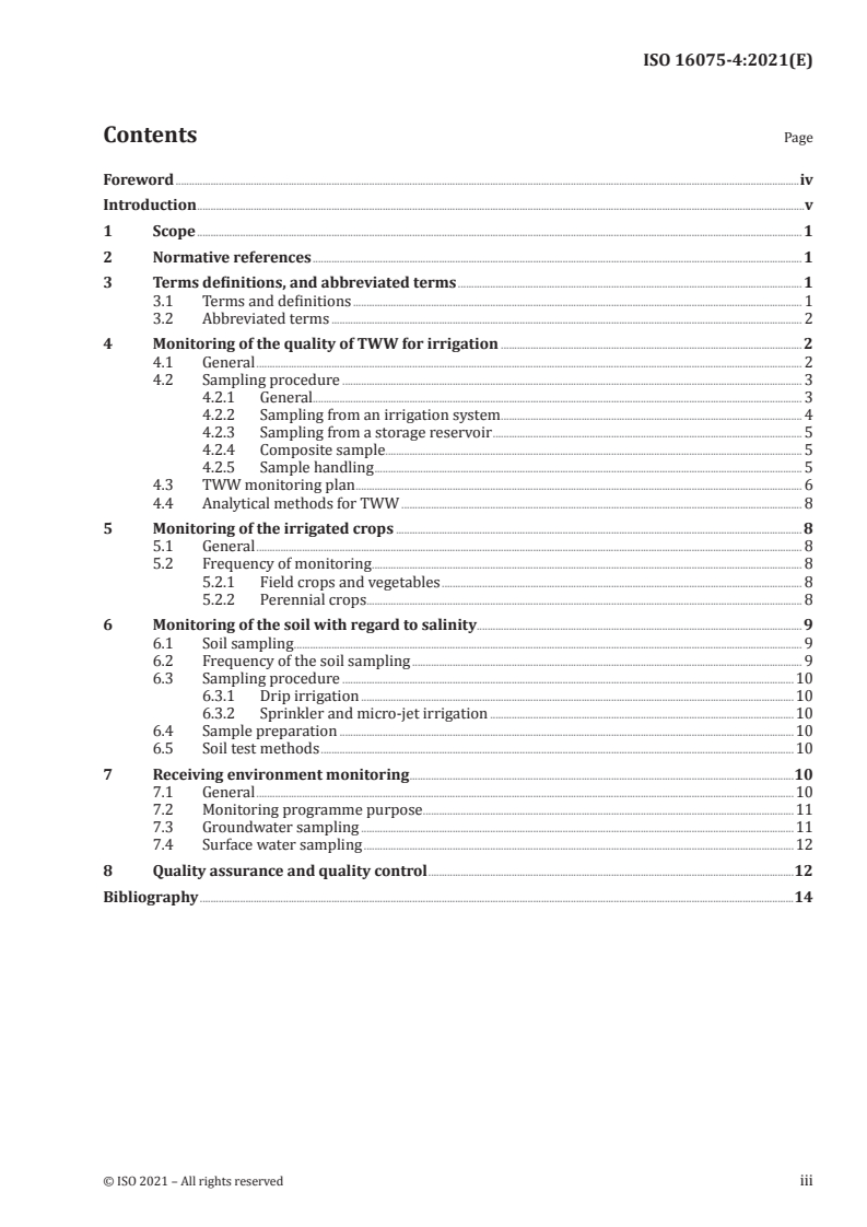 ISO 16075-4:2021 - Guidelines for treated wastewater use for irrigation projects — Part 4: Monitoring
Released:5/24/2021