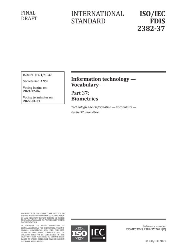 ISO/IEC FDIS 2382-37 - Information technology -- Vocabulary