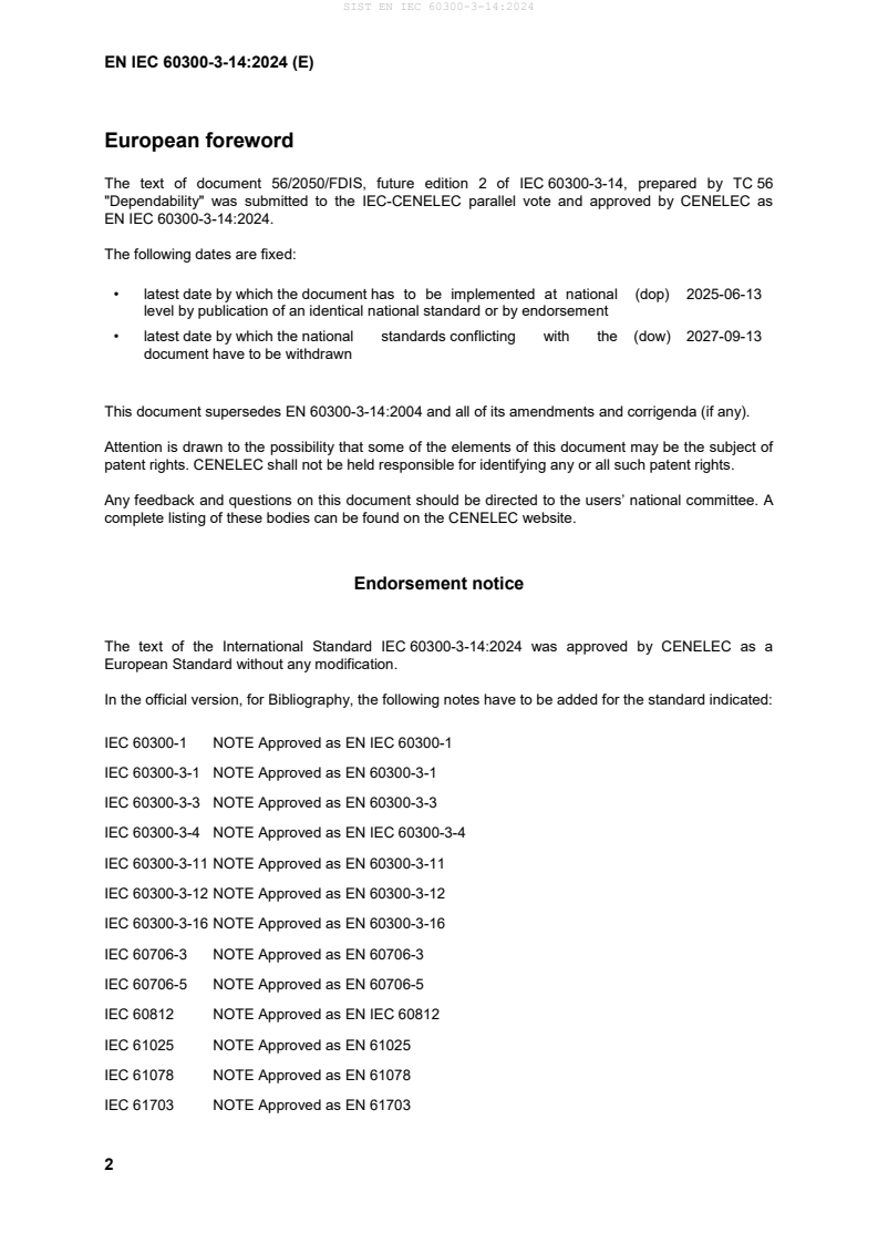 EN IEC 60300-3-14:2024 EN IEC 60300-3-14:2024 - Page 4 preview