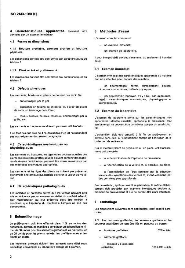 ISO 2443:1980 ISO 2443:1980 - Bois et plants de vigne -- Spécifications - Page 4 preview