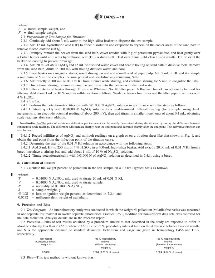 REDLINE ASTM D4782-10 - Standard Test Method for Palladium in Molecular Sieve Catalyst by Wet Chemistry