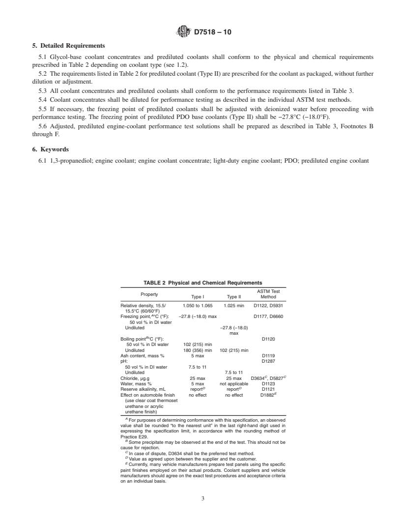 REDLINE ASTM D7518-10 - Standard Specification for 1,3 Propanediol (PDO) Base Engine Coolant for Automobile and Light-Duty Service