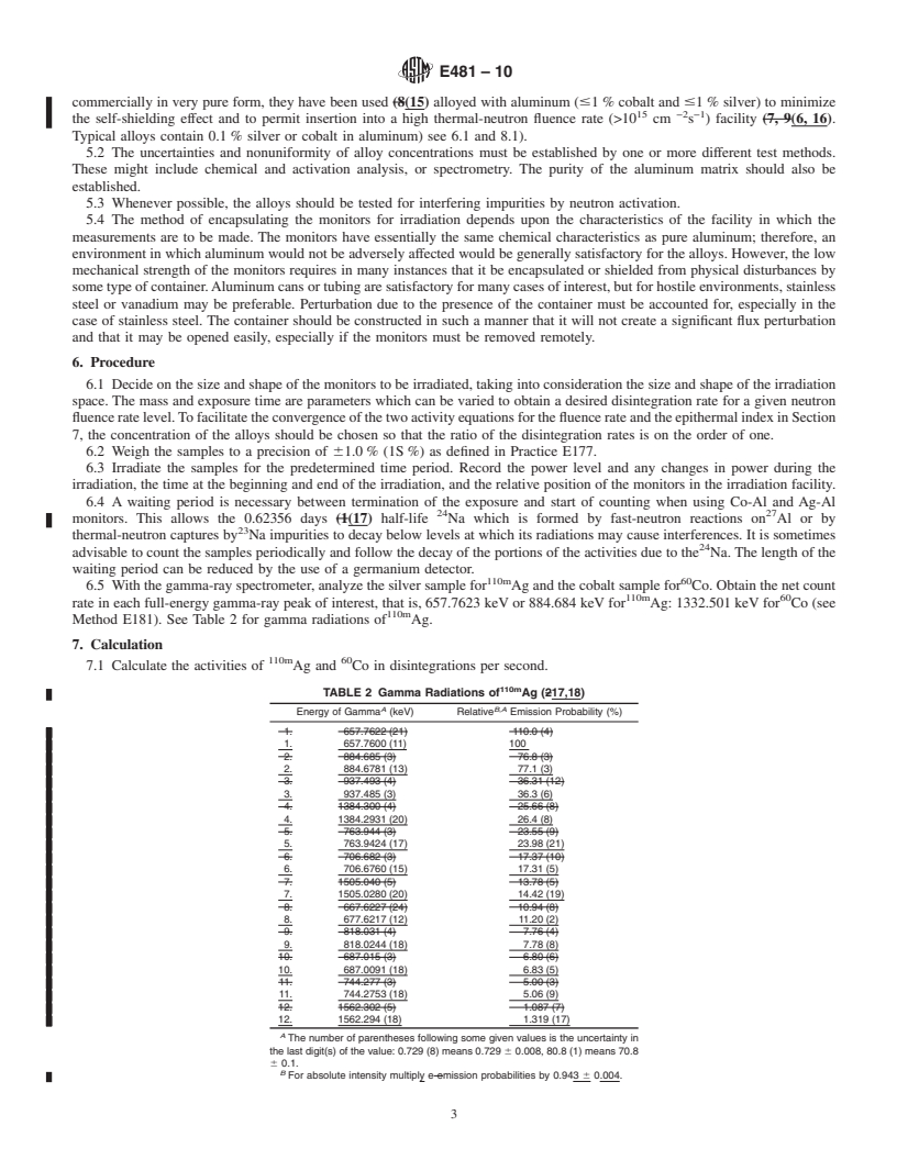 REDLINE ASTM E481-10 - Standard Test Method for Measuring Neutron Fluence Rate by Radioactivation of Cobalt and Silver