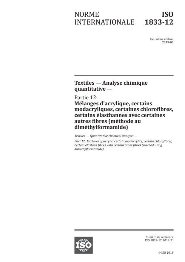 ISO 1833-12:2019 - Textiles -- Analyse chimique quantitative