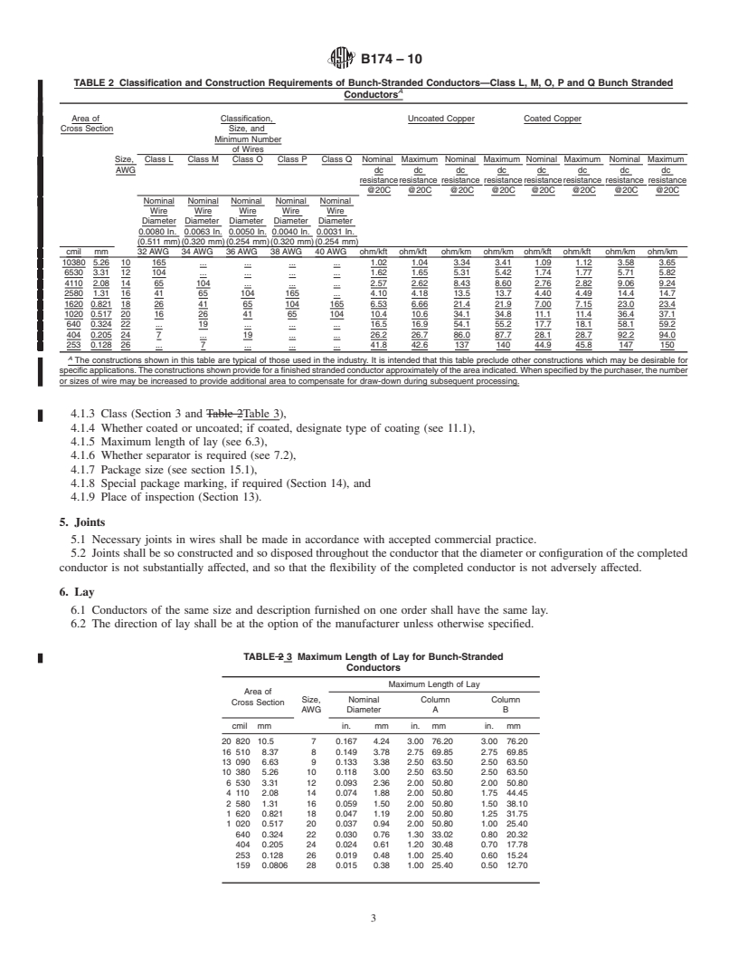 REDLINE ASTM B174-10 - Standard Specification for Bunch-Stranded Copper Conductors for Electrical Conductors