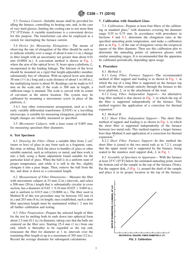 ASTM C336-71(2010) - Standard Test Method for Annealing Point and Strain Point of Glass by Fiber Elongation