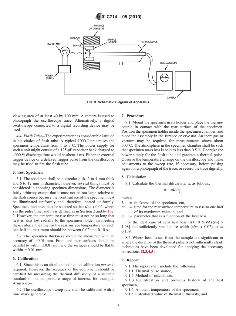 ASTM C714-05(2010) - Standard Test Method for Thermal Diffusivity of Carbon and Graphite by Thermal Pulse Method