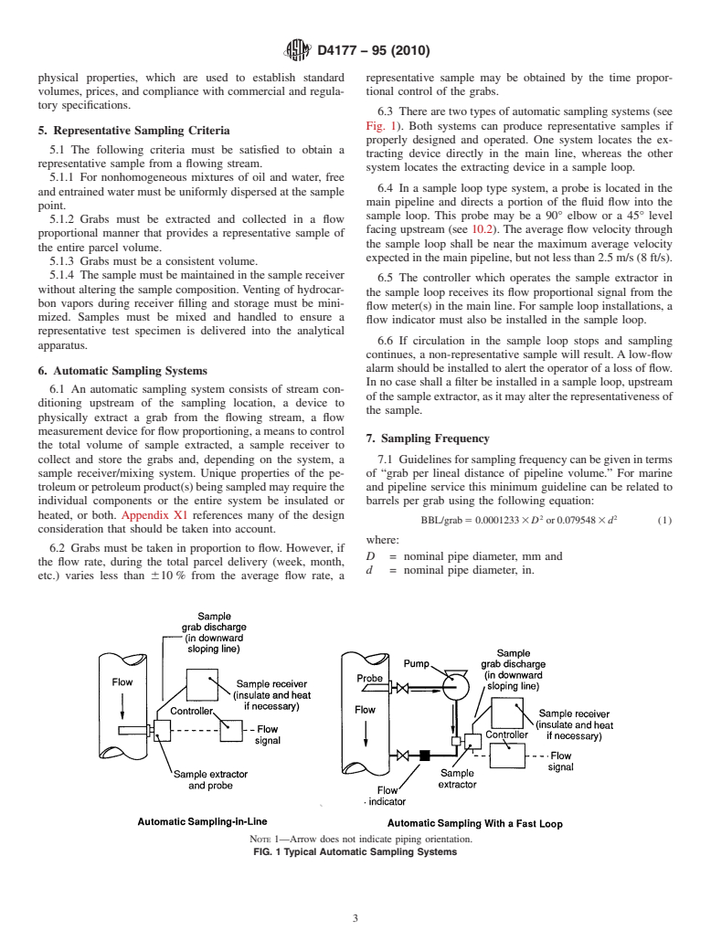 ASTM D4177-95(2010) - Standard Practice for Automatic Sampling of Petroleum and Petroleum Products