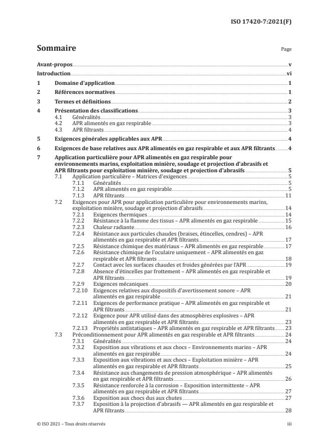 ISO 17420-7:2021 - Appareils de protection respiratoire -- Exigences de performances
