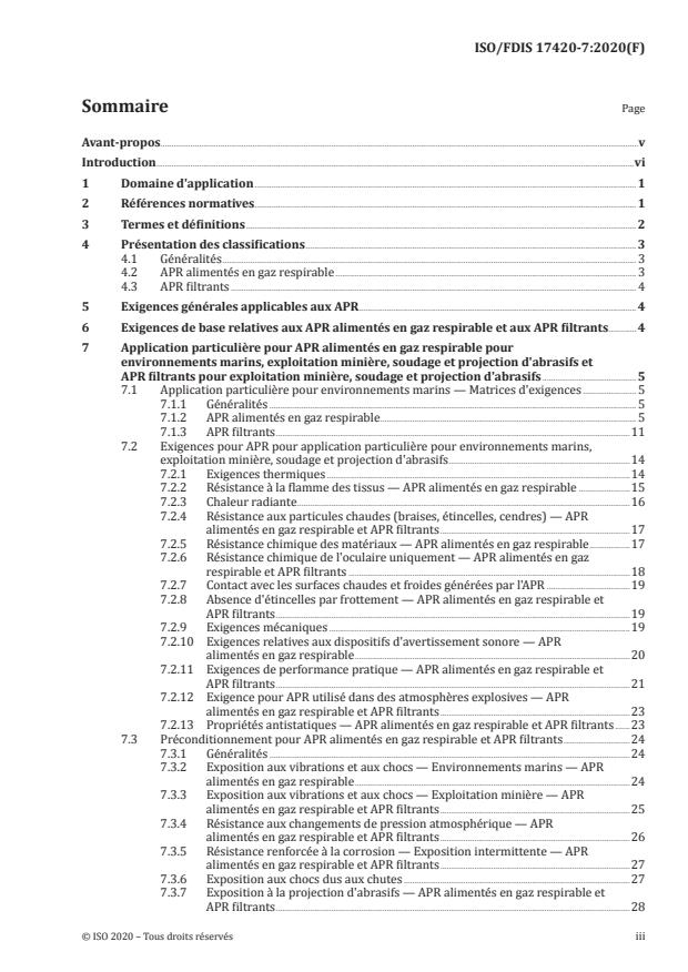 ISO/FDIS 17420-7:Version 26-dec-2020 - Appareils de protection respiratoire -- Exigences de performances