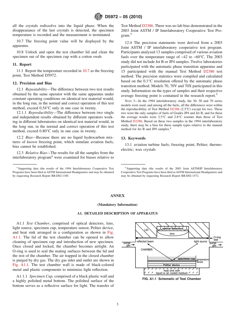 ASTM D5972-05(2010) - Standard Test Method for Freezing Point of Aviation Fuels (Automatic Phase Transition Method)