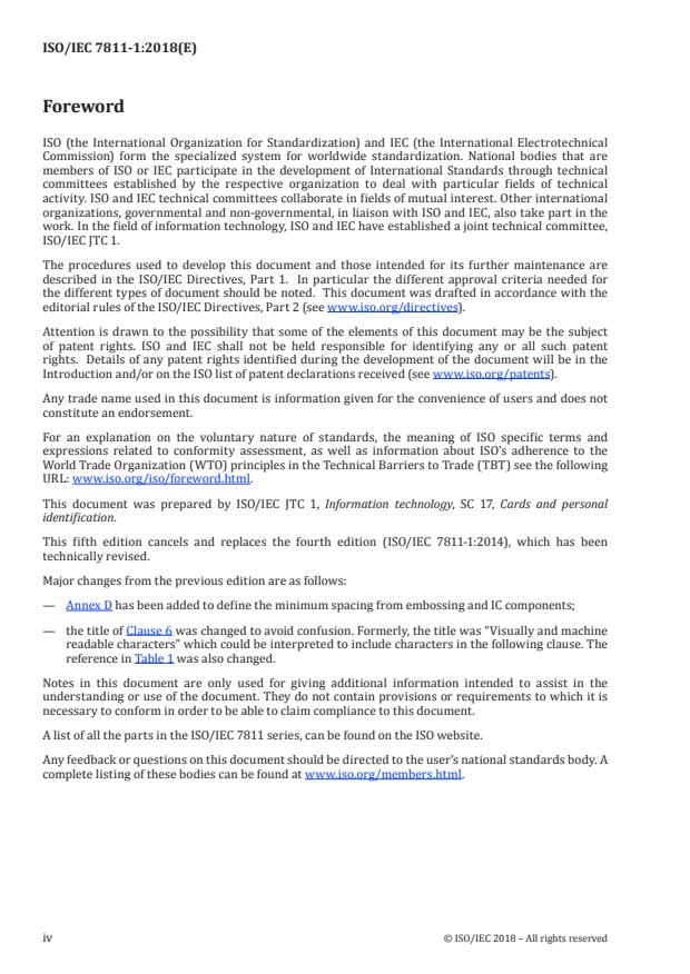 ISO/IEC 7811-1:2018 ISO/IEC 7811-1:2018 - Identification cards -- Recording technique - Page 4 preview