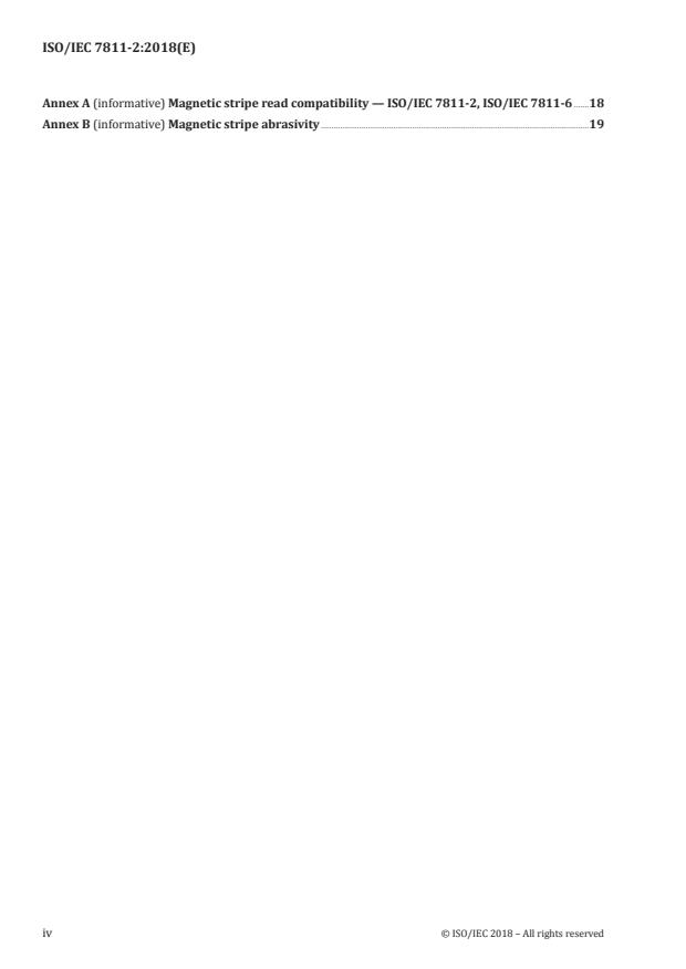 ISO/IEC 7811-2:2018 ISO/IEC 7811-2:2018 - Identification cards -- Recording technique - Page 4 preview