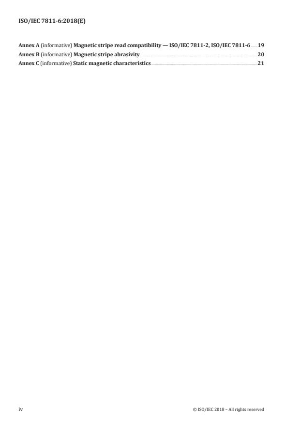 ISO/IEC 7811-6:2018 ISO/IEC 7811-6:2018 - Identification cards -- Recording technique - Page 4 preview