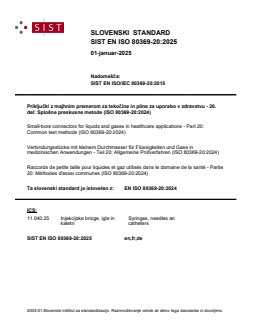 SIST EN ISO 80369-20:2025 - Page 1 preview