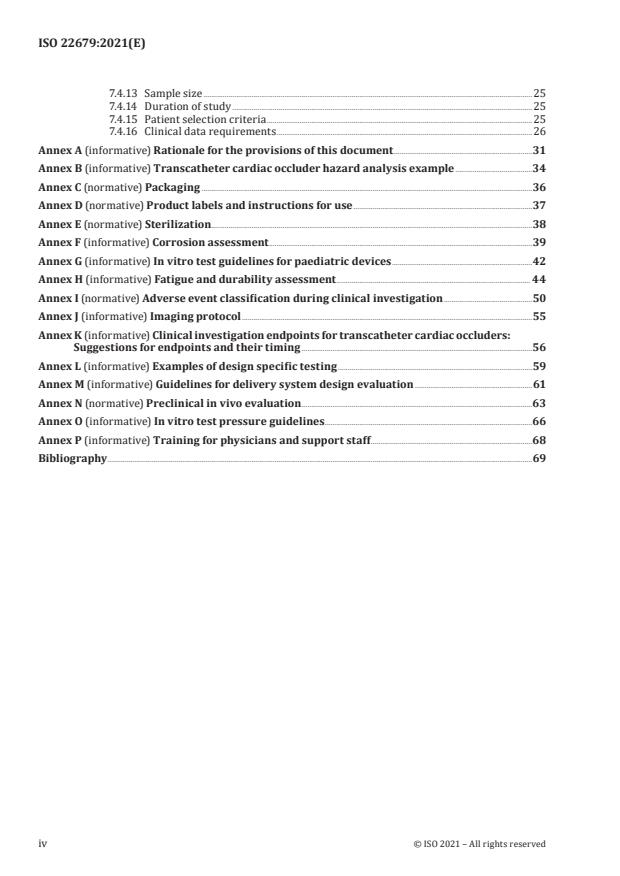 ISO 22679:2021 ISO 22679:2021 - Cardiovascular implants -- Transcatheter cardiac occluders - Page 4 preview