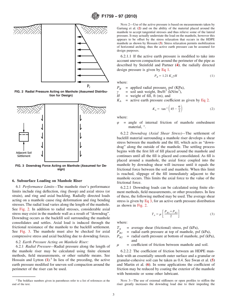 ASTM F1759-97(2010) - Standard Practice for Design of High-Density Polyethylene (HDPE) Manholes for Subsurface Applications