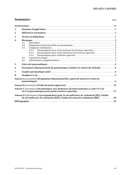 ISO 4251-1:2019 - Pneumatiques diagonaux à désignation dimensionnelle par code (séries à marquage équivalent nappes "ply rating") pour tracteurs, remorques et machines agricoles — Partie 1: Désignations et cotes des pneumatiques, et profils de jantes approuvés
Released:7/31/2019 - Page 3 preview