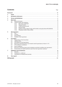 ISO 17721-2:2021 ISO 17721-2:2021 - Quantitative determination of antibacterial activity of ceramic tile surfaces — Test methods — Part 2: Ceramic tile surfaces with incorporated photocatalytic antibacterial agents
Released:8/17/2021 - Page 3 preview