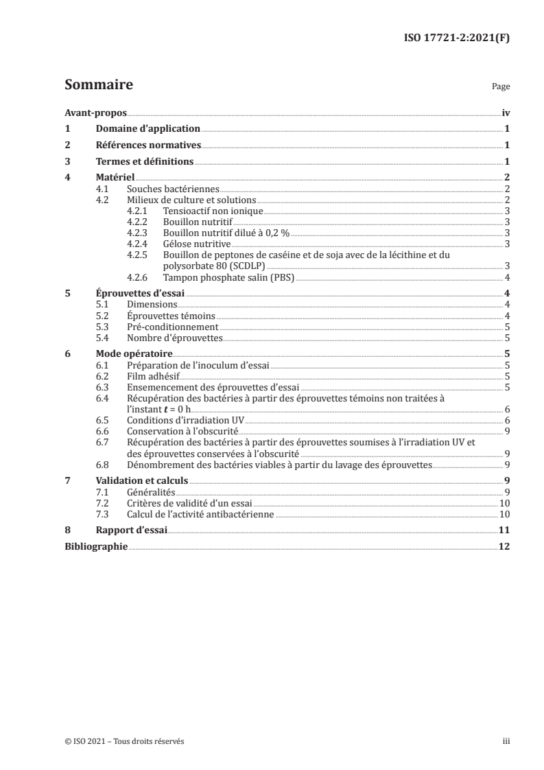 ISO 17721-2:2021 - Détermination quantitative de l’activité antibactérienne des surfaces des carreaux céramiques — Méthodes d’essai — Partie 2: Carreaux céramiques incorporant des agents antibactériens photocatalytiques en surface
Released:8/17/2021