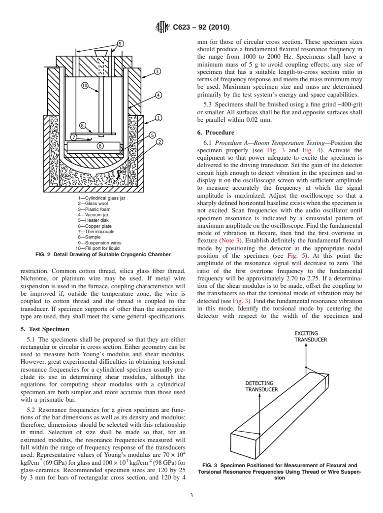 ASTM C623-92(2010) - Standard Test Method for Young's Modulus, Shear Modulus, and Poisson's Ratio for Glass and Glass-Ceramics by Resonance