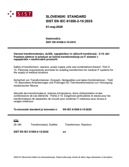 EN IEC 61558-2-15:2025 - Page 1 preview
