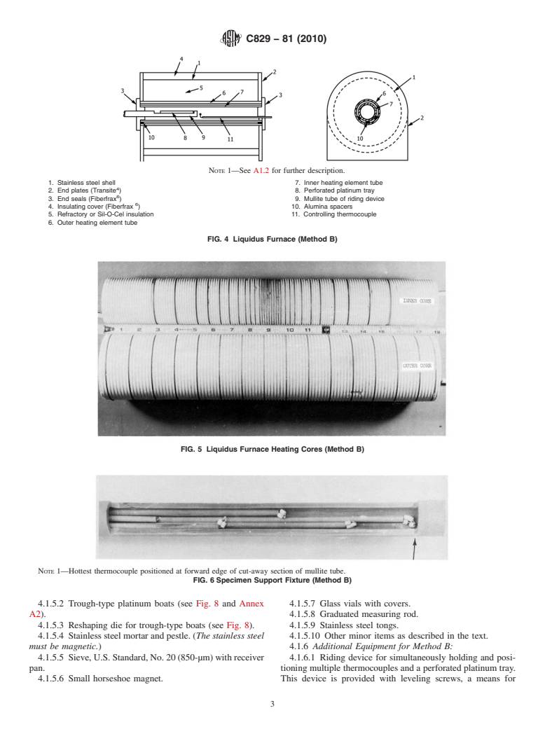 ASTM C829-81(2010) - Standard Practices for Measurement of Liquidus Temperature of Glass by the Gradient Furnace Method