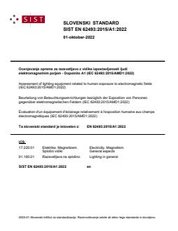 SIST EN 62493:2015/A1:2022 - BARVE - Page 1 preview