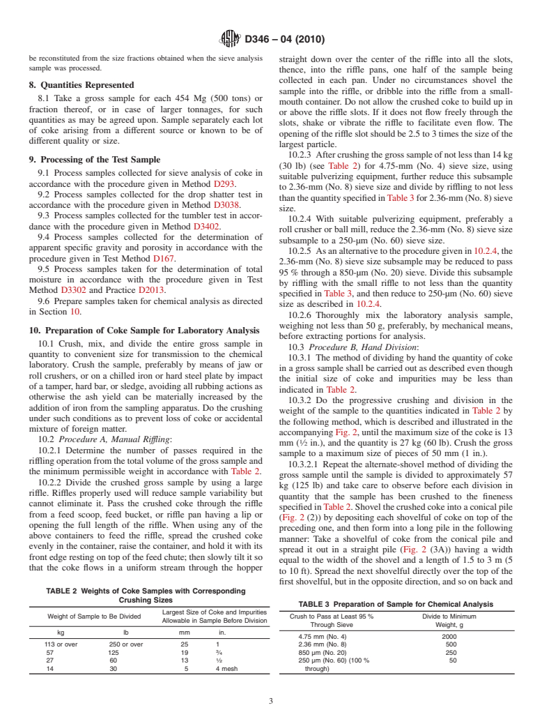 ASTM D346-04(2010) - Standard Practice for Collection and Preparation of Coke Samples for Laboratory Analysis