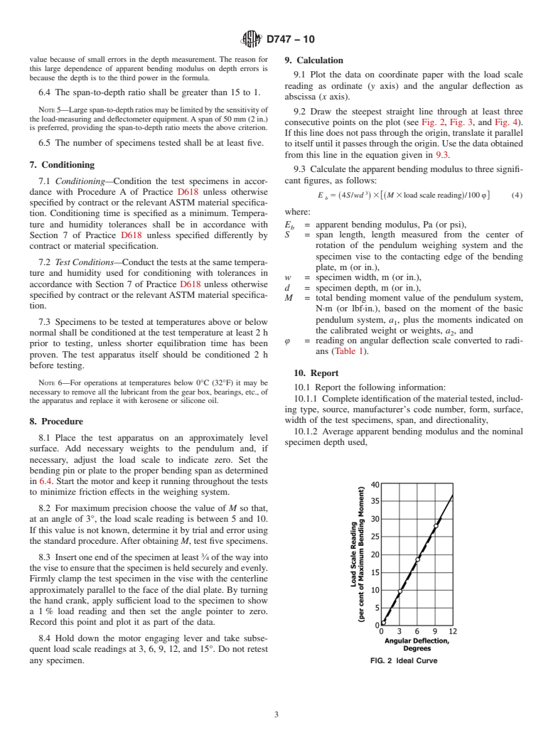 ASTM D747-10 - Standard Test Method for  Apparent Bending Modulus of Plastics by Means of a Cantilever Beam (Withdrawn 2019)