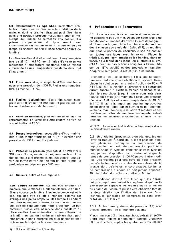 ISO 2453:1991 ISO 2453:1991 - Caoutchouc butadiene-styrene brut polymérisé en émulsion -- Détermination de la teneur en styrene lié -- Méthode par l'indice de réfraction - Page 4 preview