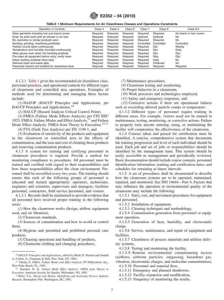 ASTM E2352-04(2010) - Standard Practice for Aerospace Cleanrooms and Associated Controlled Environments-Cleanroom Operations