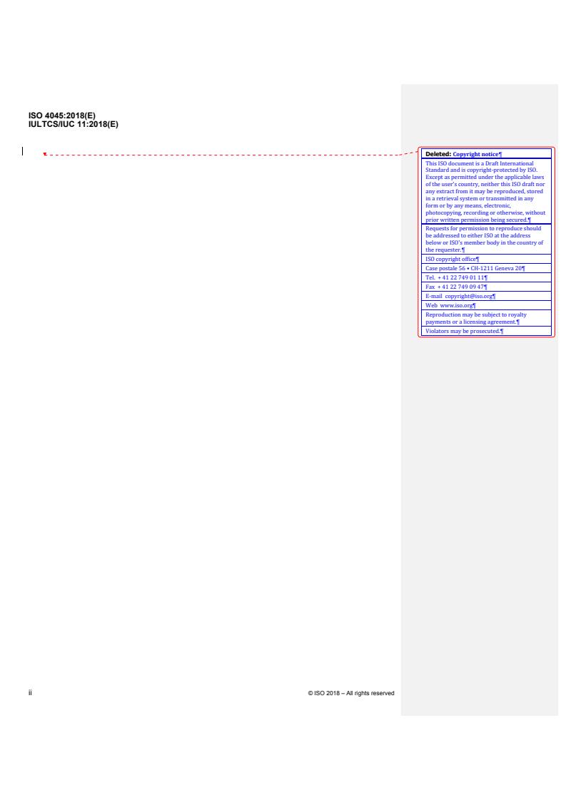 ISO 4045:2018 REDLINE ISO 4045:2018 - Leather — Chemical tests — Determination of pH and difference figure
Released:5/8/2018 - Page 2 preview
