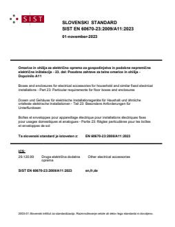 EN 60670-23:2009/A11:2023 - Page 1 preview