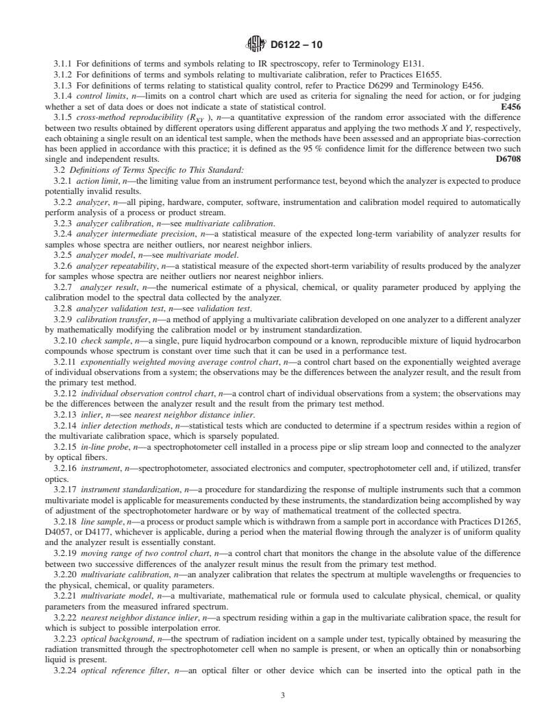 REDLINE ASTM D6122-10 - Standard Practice for Validation of the Performance of Multivariate Online, At-Line, and Laboratory Infrared Spectrophotometer Based Analyzer Systems