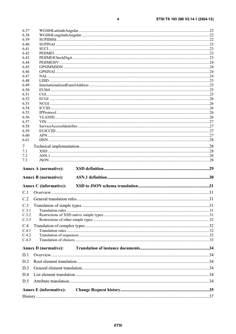 SIST-TS ETSI/TS 103 280 V2.14.1:2025 ETSI TS 103 280 V2.14.1 (2024-12) - Lawful Interception (LI); Dictionary for common parameters - Page 4 preview