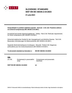 EN IEC 60335-2-34:2023 - BARVE - Page 1 preview