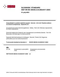 EN IEC 60335-2-34:2023/A11:2023 EN IEC 60335-2-34:2023/A11:2023 - Page 1 preview