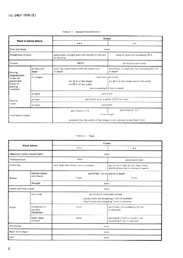 ISO 2457:1976 ISO 2457:1976 - Solid wood parquet -- Classification of beech strips - Page 4 preview