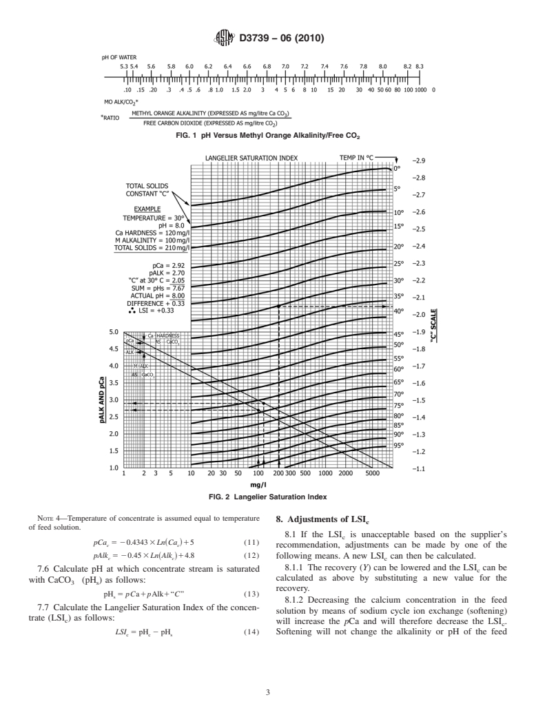 ASTM D3739-06(2010) - Standard Practice for Calculation and Adjustment of the Langelier Saturation Index for Reverse Osmosis (Withdrawn 2019)