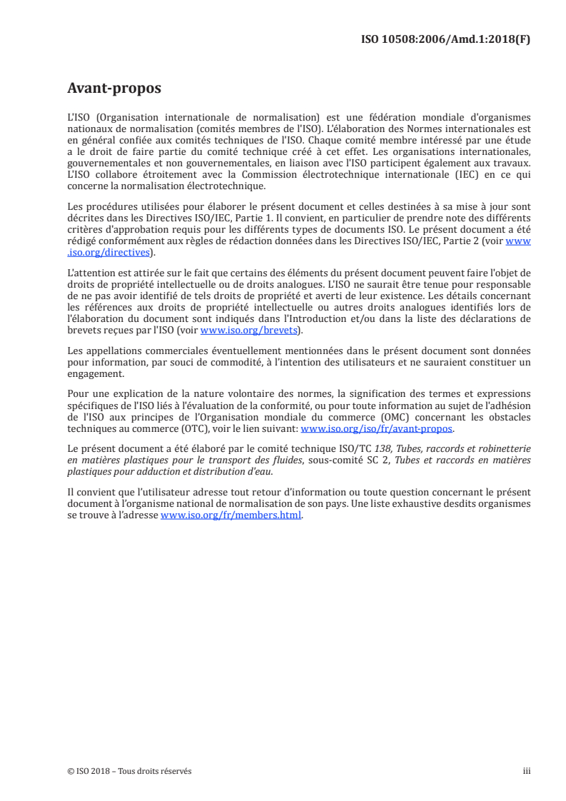 ISO 10508:2006/Amd 1:2018 - Systèmes de canalisations en plastique destinés aux installations d'eau chaude et froide — Lignes directrices pour la classification et la conception — Amendement 1
Released:9/28/2018
