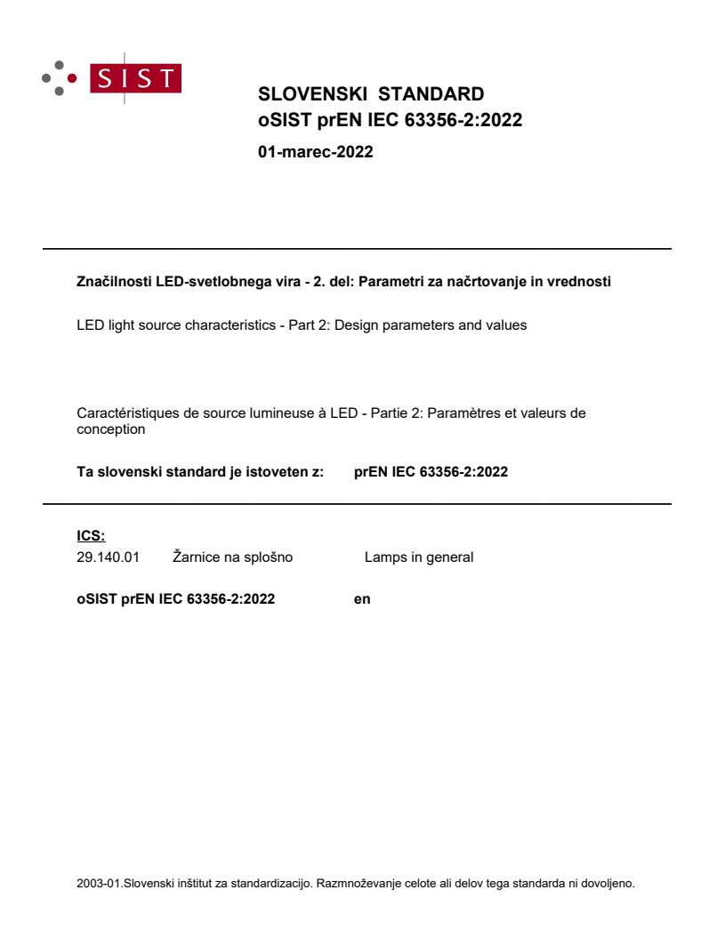 oSIST prEN IEC 63356-2:2022 - BARVE