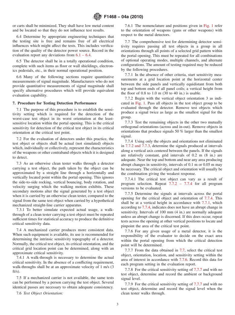 ASTM F1468-04a(2010) - Standard Practice for Evaluation of Metallic Weapons Detectors for Controlled Access Search and Screening