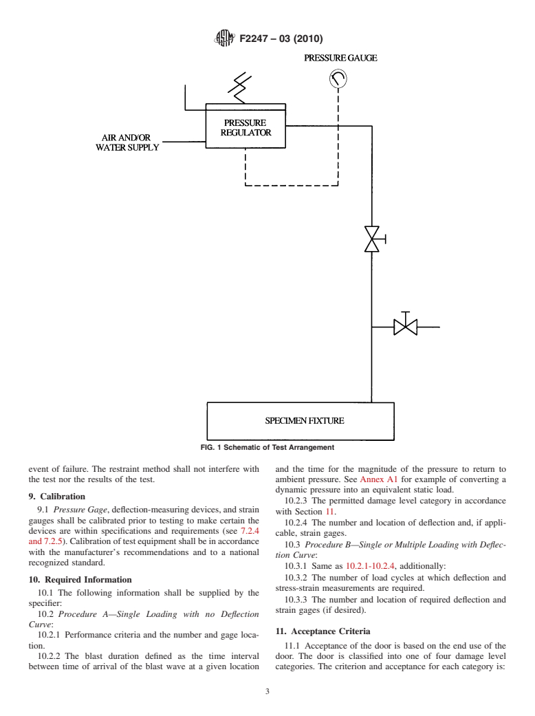 ASTM F2247-03(2010) - Standard Test Method for Metal Doors Used in Blast Resistant Applications (Equivalent Static Load Method)