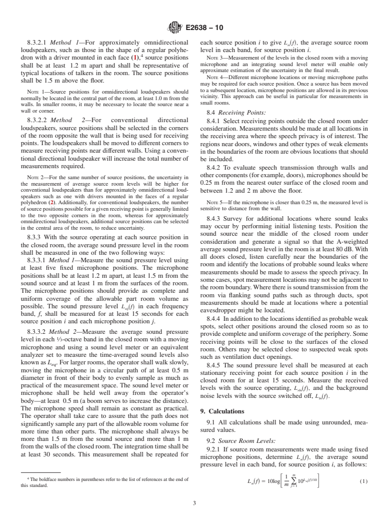 ASTM E2638-10 - Standard Test Method for Objective Measurement of the Speech Privacy Provided by a Closed Room