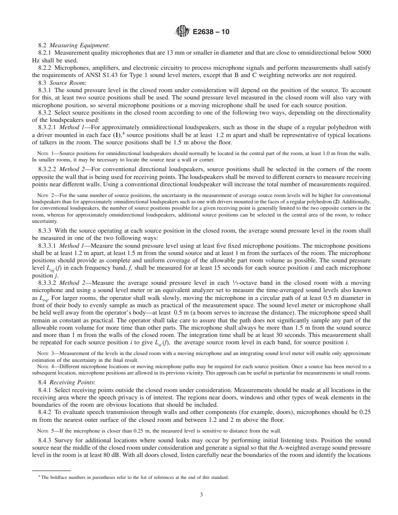 REDLINE ASTM E2638-10 - Standard Test Method for Objective Measurement of the Speech Privacy Provided by a Closed Room